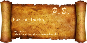 Pukler Dorka névjegykártya